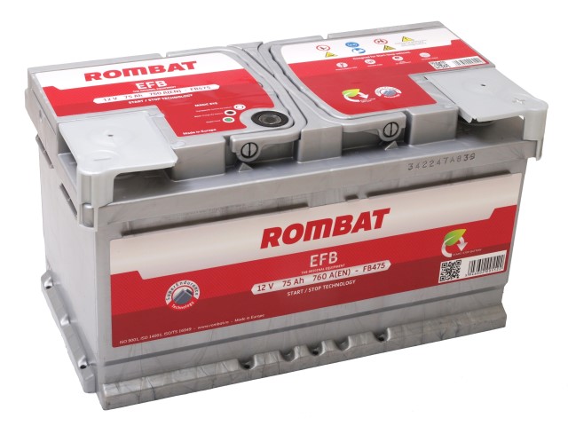 Rombat EFB 12V 75Ah 800A(EN) LB4 315x175x175 0/1